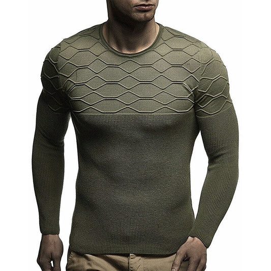 Herren Freizeit Pullover mit Rundhalsausschnitt, einfarbig