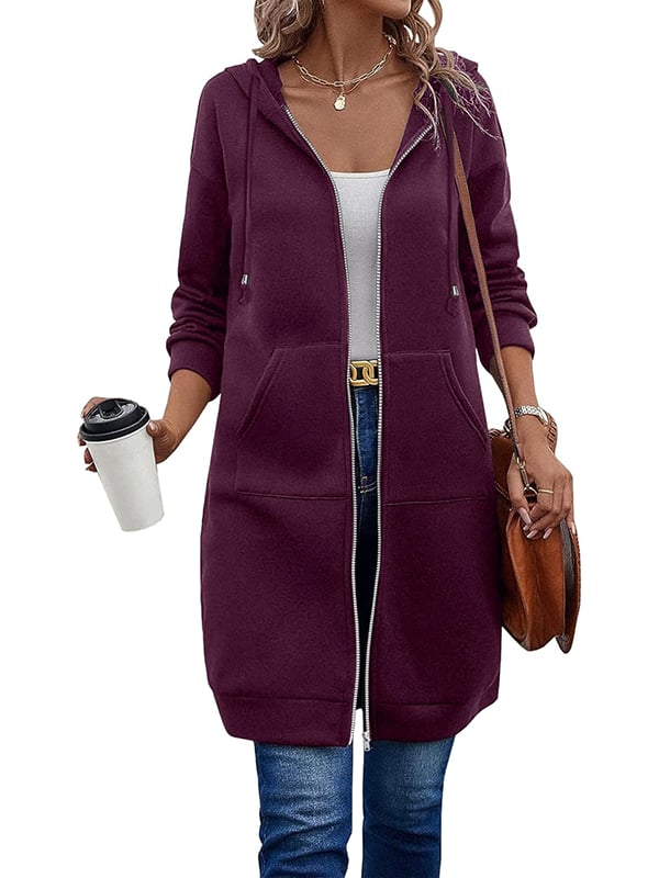 🔥Best-1 Sale Langlieger🔥Damen Herbst/Winter 2025 Lässige Fleece-Kapuzenpullover mit Reißverschluss