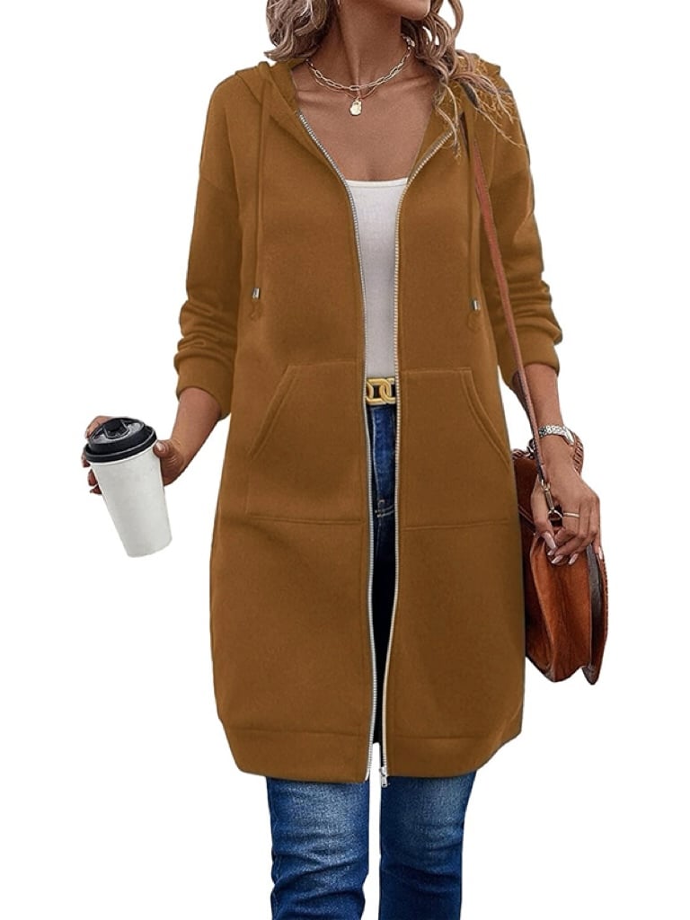 🔥Best-1 Sale Langlieger🔥Damen Herbst/Winter 2025 Lässige Fleece-Kapuzenpullover mit Reißverschluss
