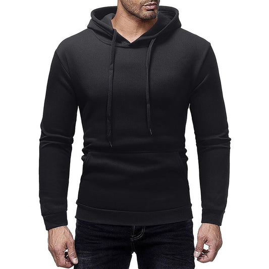 Herren Basic einfarbiger Kapuzenpullover