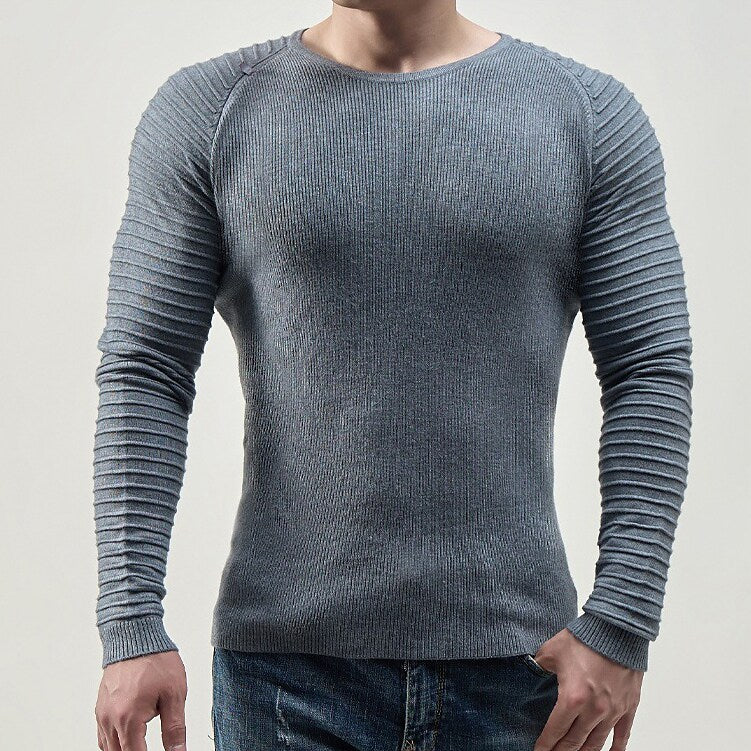 Herren Mode Lässiger Rundhals-Pullover mit Raglanärmeln
