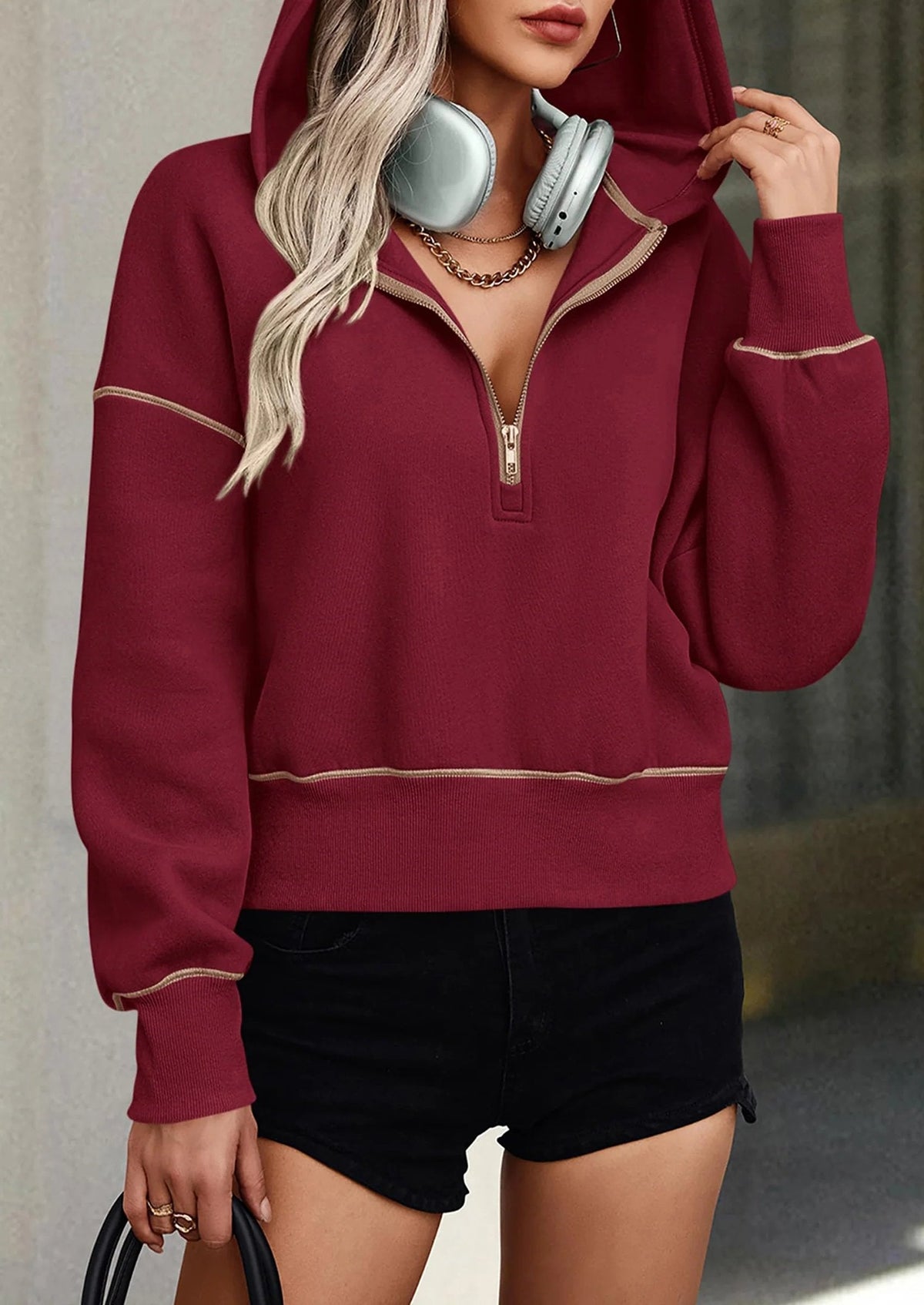 ⏰LETZTER TAG – 59% SPAREN💥Damen Herbst/Winter Half-Zip Hoodie Pullover