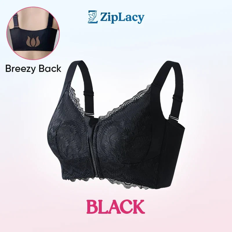 ZipLacy - CHRISTMAS SALE 70% OFF - Ultra Soft Front Zip Wireless Lifting Bra