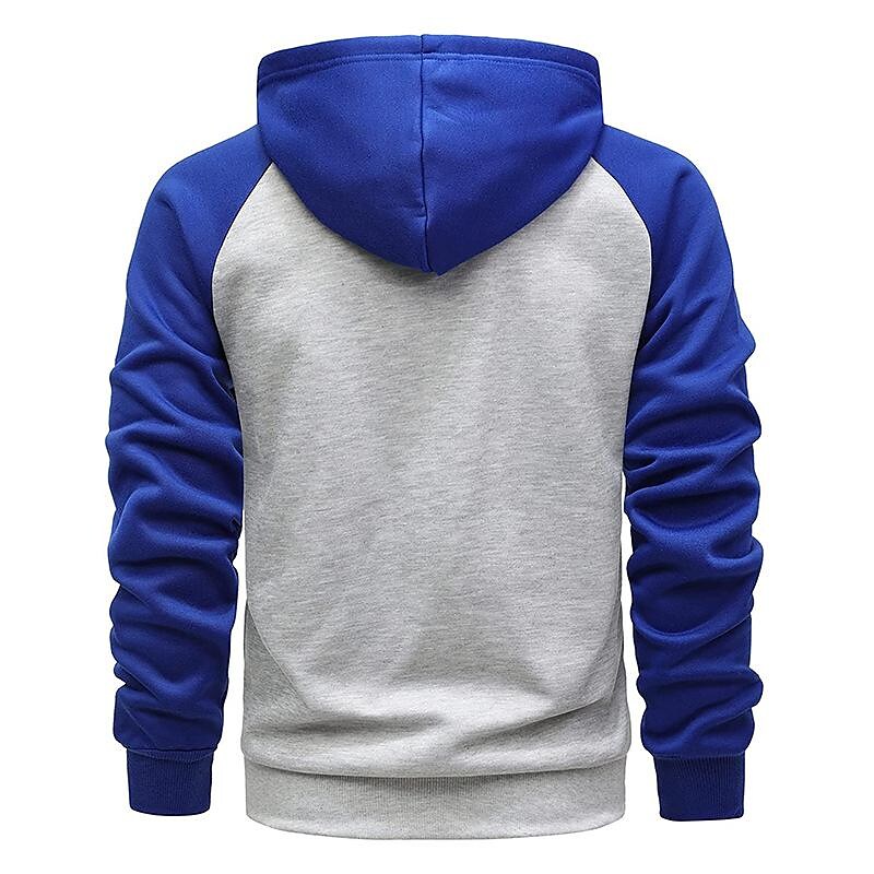 Herren Sweatjacke mit Reißverschluss, Kapuze und Kontrastfarben