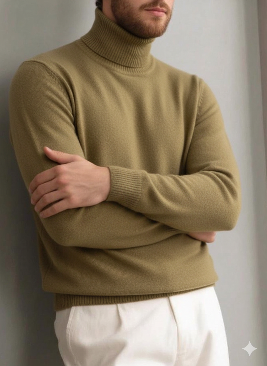 Bequemer strukturierter Rollkragenpullover aus Kaschmir für Herren