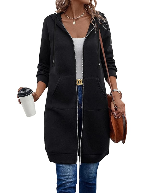 🔥Best-1 Sale Langlieger🔥Damen Herbst/Winter 2025 Lässige Fleece-Kapuzenpullover mit Reißverschluss