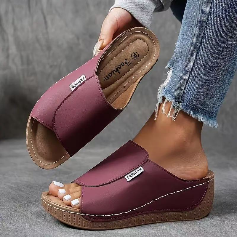 Bequeme Pantoletten mit Fußgewölbestütze – Schlichte, atmungsaktive Sandalen für Damen