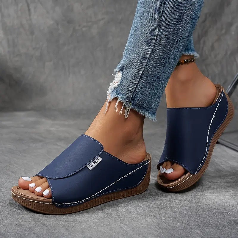 Bequeme Pantoletten mit Fußgewölbestütze – Schlichte, atmungsaktive Sandalen für Damen