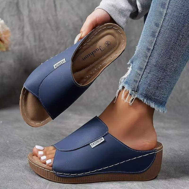 Bequeme Pantoletten mit Fußgewölbestütze – Schlichte, atmungsaktive Sandalen für Damen