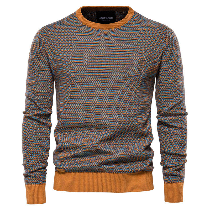 Herren Lässige Warme Baumwolle Gekreuzte Pullover Rundhals-Pullover