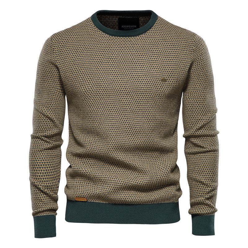 Herren Lässige Warme Baumwolle Gekreuzte Pullover Rundhals-Pullover