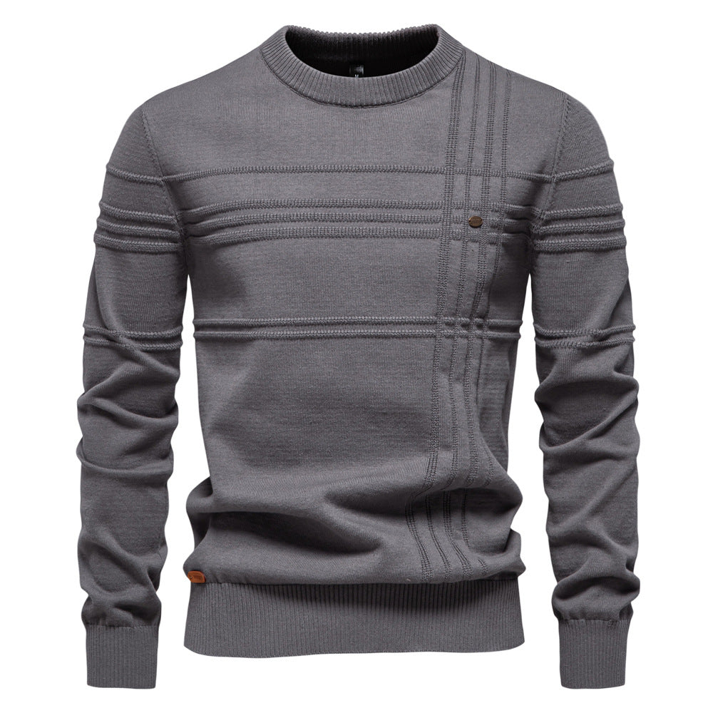Men's Striped Crewneck Pullover Sweater