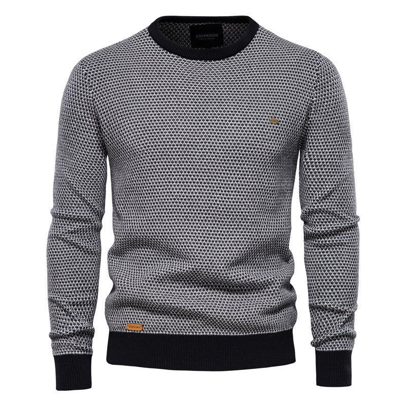 Herren Lässige Warme Baumwolle Gekreuzte Pullover Rundhals-Pullover