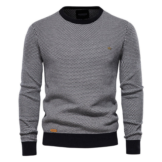 Herren Lässige Warme Baumwolle Gekreuzte Pullover Rundhals-Pullover