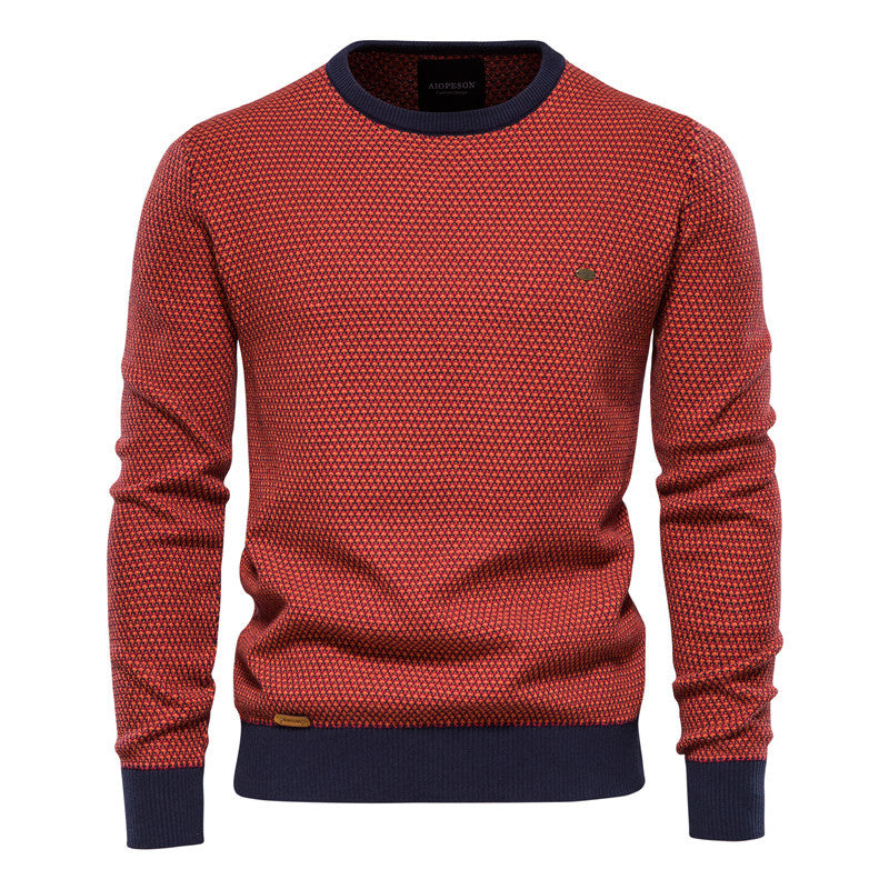 Herren Lässige Warme Baumwolle Gekreuzte Pullover Rundhals-Pullover