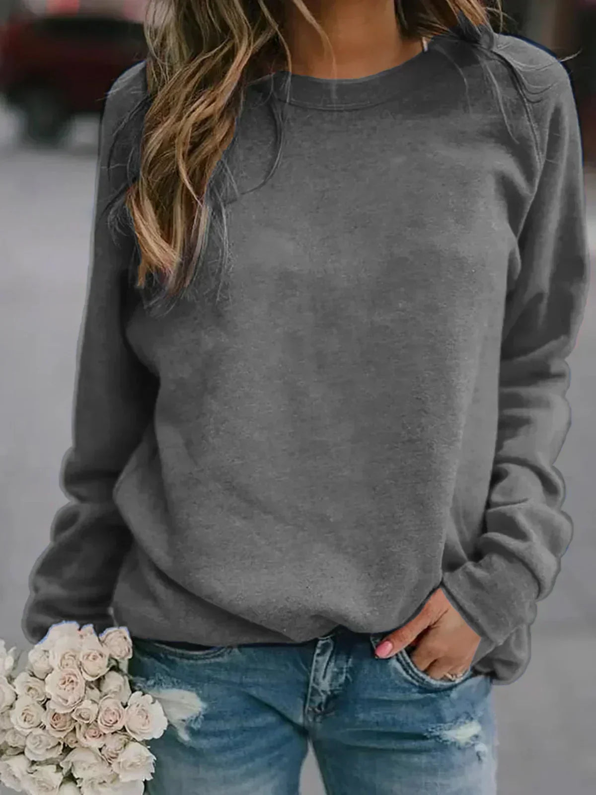 Women's Autumn/Winter Tops  Long-sleeved Crew-neck T-shirt