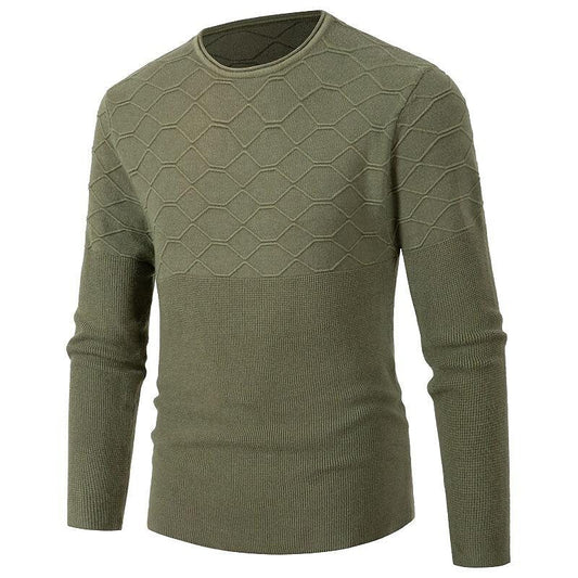 Herren Freizeit Pullover mit Rundhalsausschnitt, einfarbig