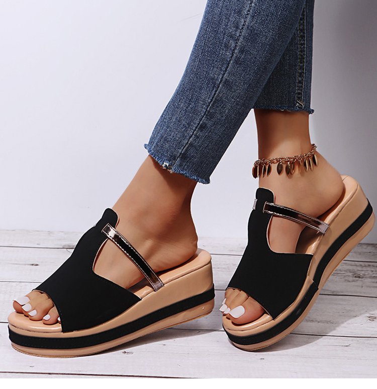 🔥Letzter Tag der Aktion 50% RABATT - Damen Leder Plateau Keil Orthopädische Sandalen