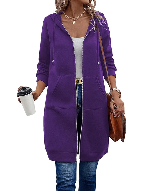 🔥Best-1 Sale Langlieger🔥Damen Herbst/Winter 2025 Lässige Fleece-Kapuzenpullover mit Reißverschluss