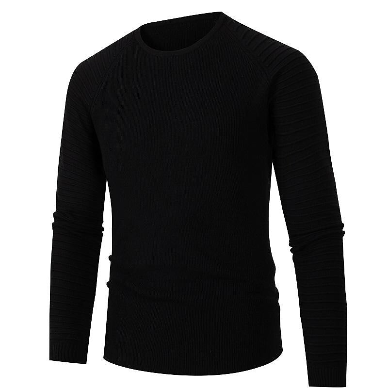 Herren Mode Lässiger Rundhals-Pullover mit Raglanärmeln