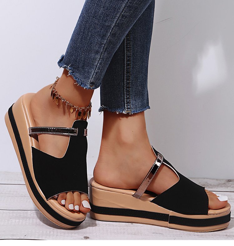 🔥Letzter Tag der Aktion 50% RABATT - Damen Leder Plateau Keil Orthopädische Sandalen