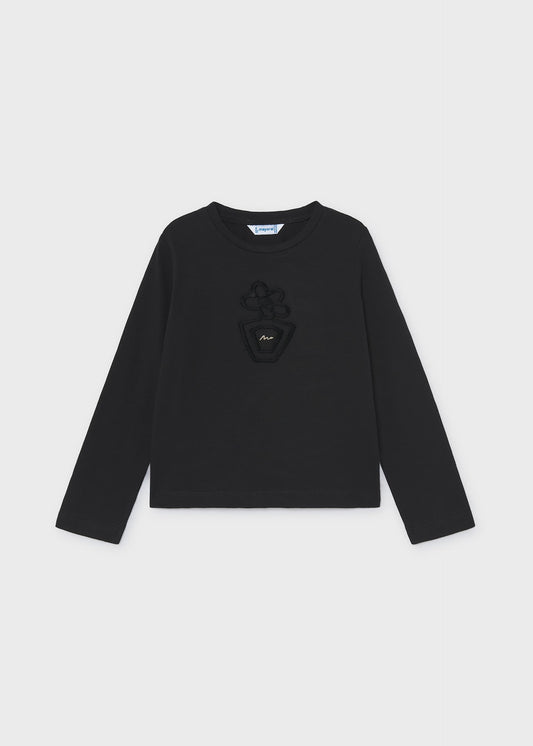 Einfaches T-Shirt mit Blumenmuster für Mädchen
