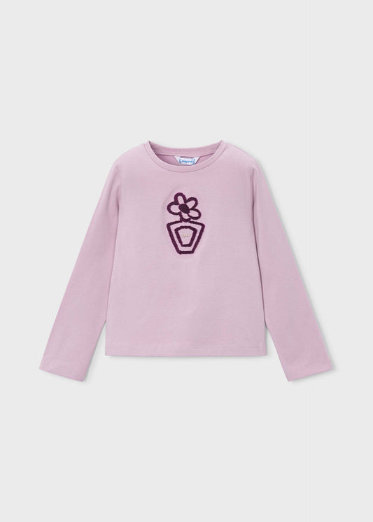 Einfaches T-Shirt mit Blumenmuster für Mädchen