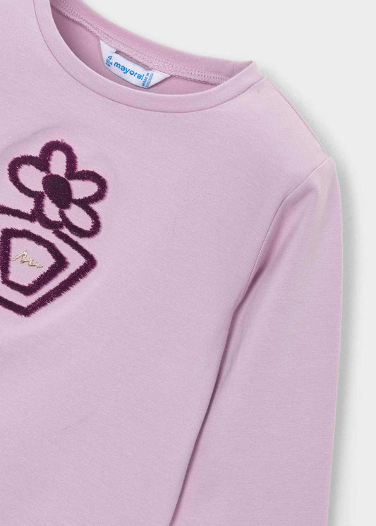 Einfaches T-Shirt mit Blumenmuster für Mädchen
