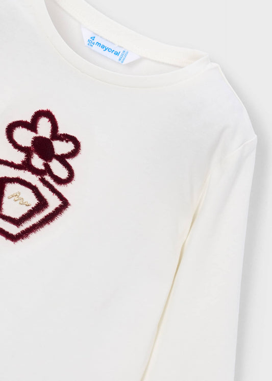 Einfaches Blumen-T-Shirt für Mädchen