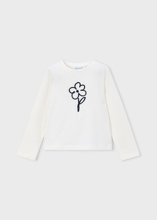 Einfaches T-Shirt mit Blumenmuster für Mädchen