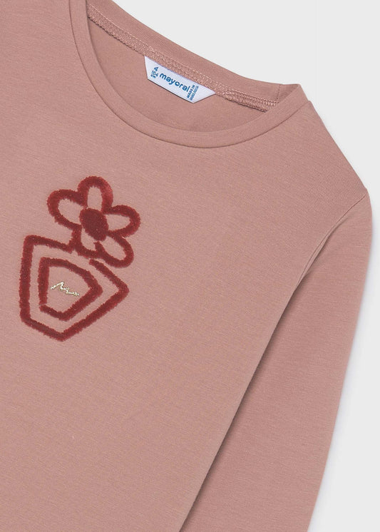 Einfaches T-Shirt mit Blumenmuster für Mädchen