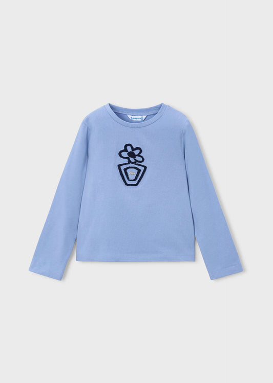 Einfaches T-Shirt mit Blumenmuster für Mädchen