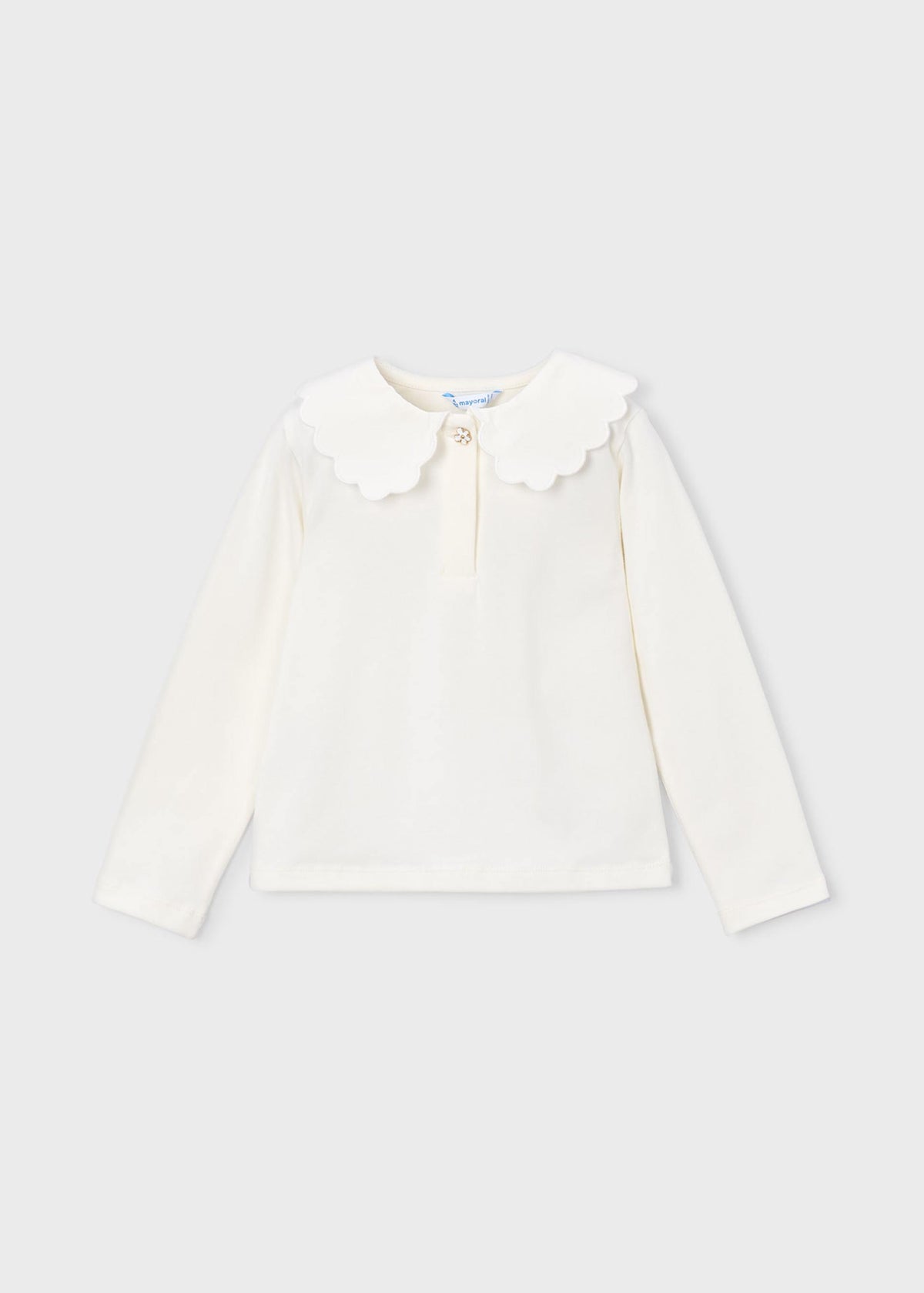 Basic girls' polo shirt with a Peter Pan collar