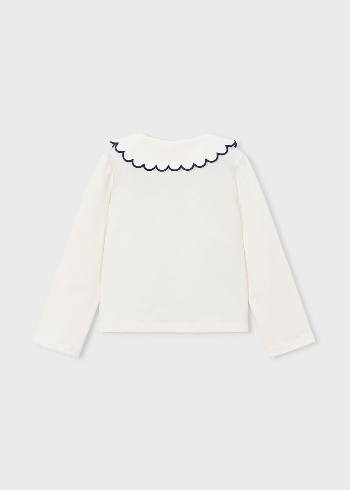 Basic girls' polo shirt with a Peter Pan collar