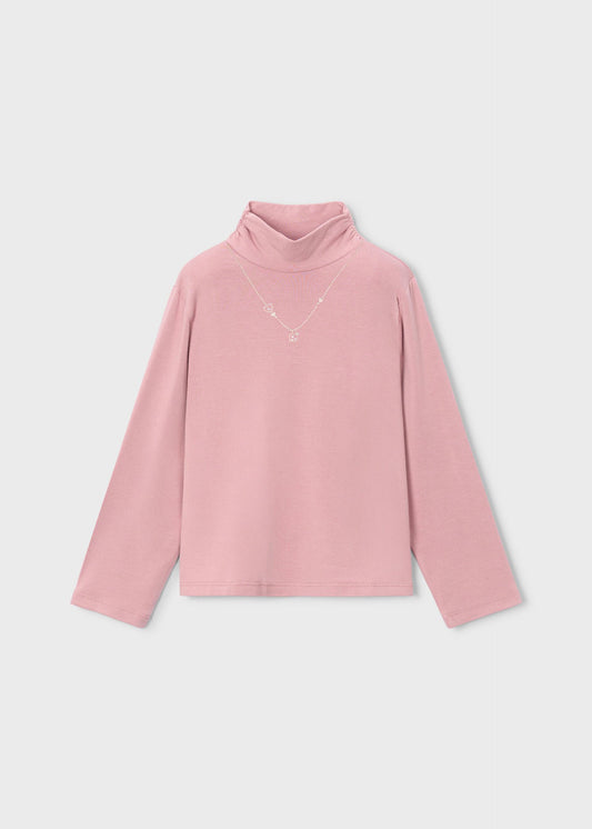 Schlichter Pullover mit halbem Reißverschluss für Mädchen
