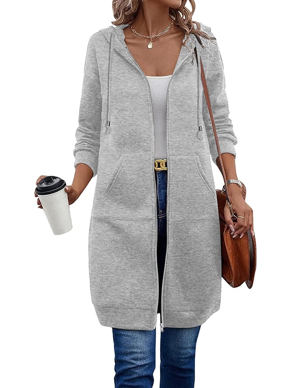 🔥Best-1 Sale Langlieger🔥Damen Herbst/Winter 2025 Lässige Fleece-Kapuzenpullover mit Reißverschluss