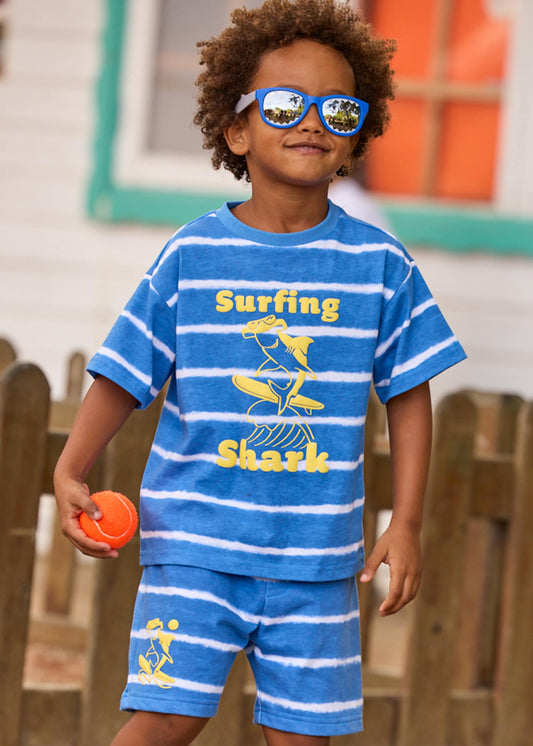 Bermuda print shorts boy with stripes