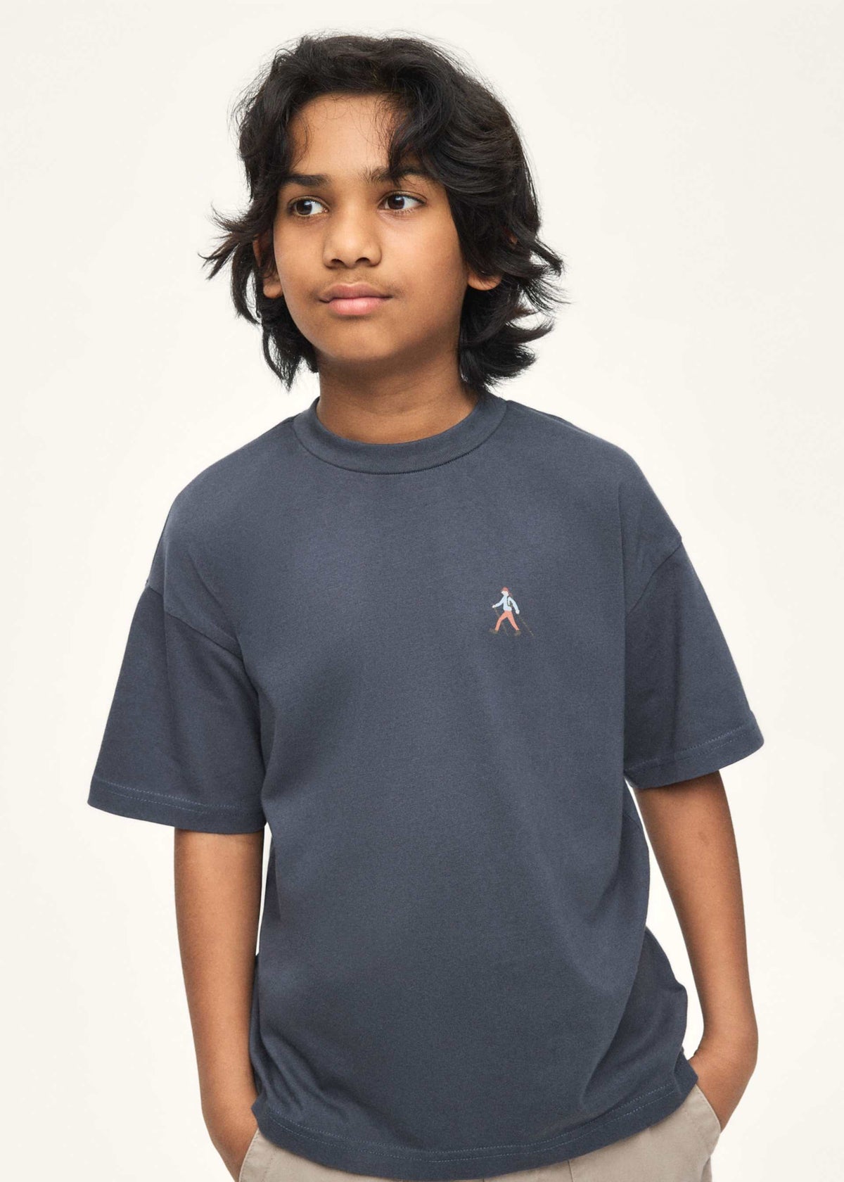 Boston Kids short-sleeved screen-printed T-shirt