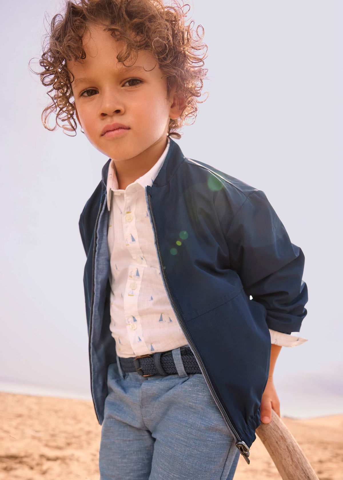 Boy linen reversible windbreaker