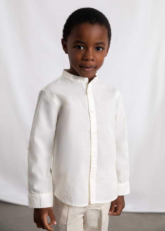 Boy long-sleeved linen shirt