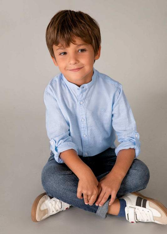 Boy long-sleeved linen shirt