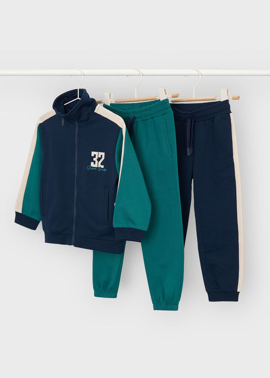 Jungen-Trainingsanzug mit 2 Kontrast-Hosen
