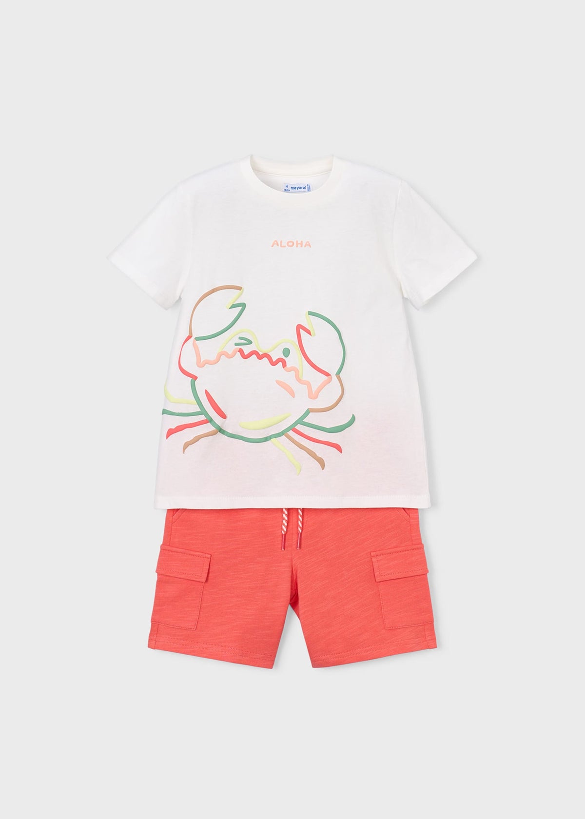 Boys' crab-print T-shirt and trousers set
