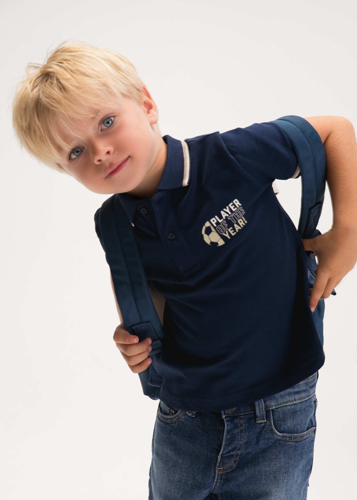Boys' football polo shirt