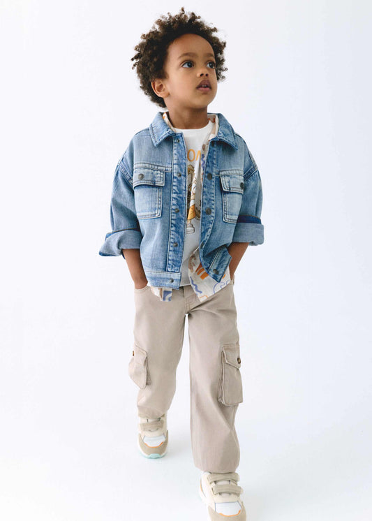Boys' long cargo trousers