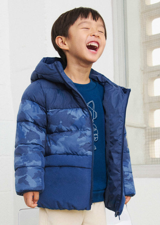Boys' mixed-fabric jacket