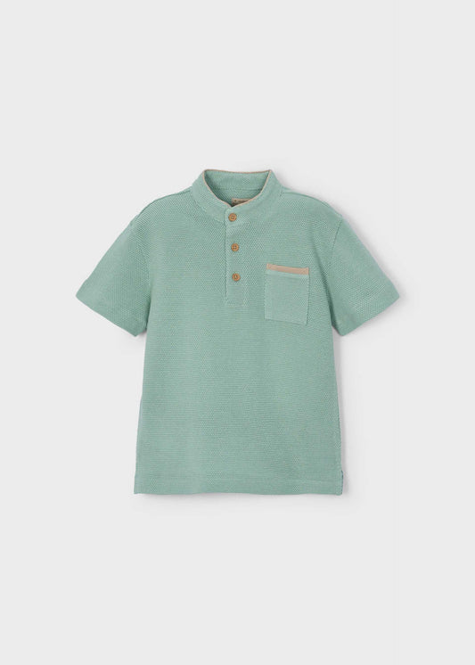 Boy's polo shirt with mandarin collar