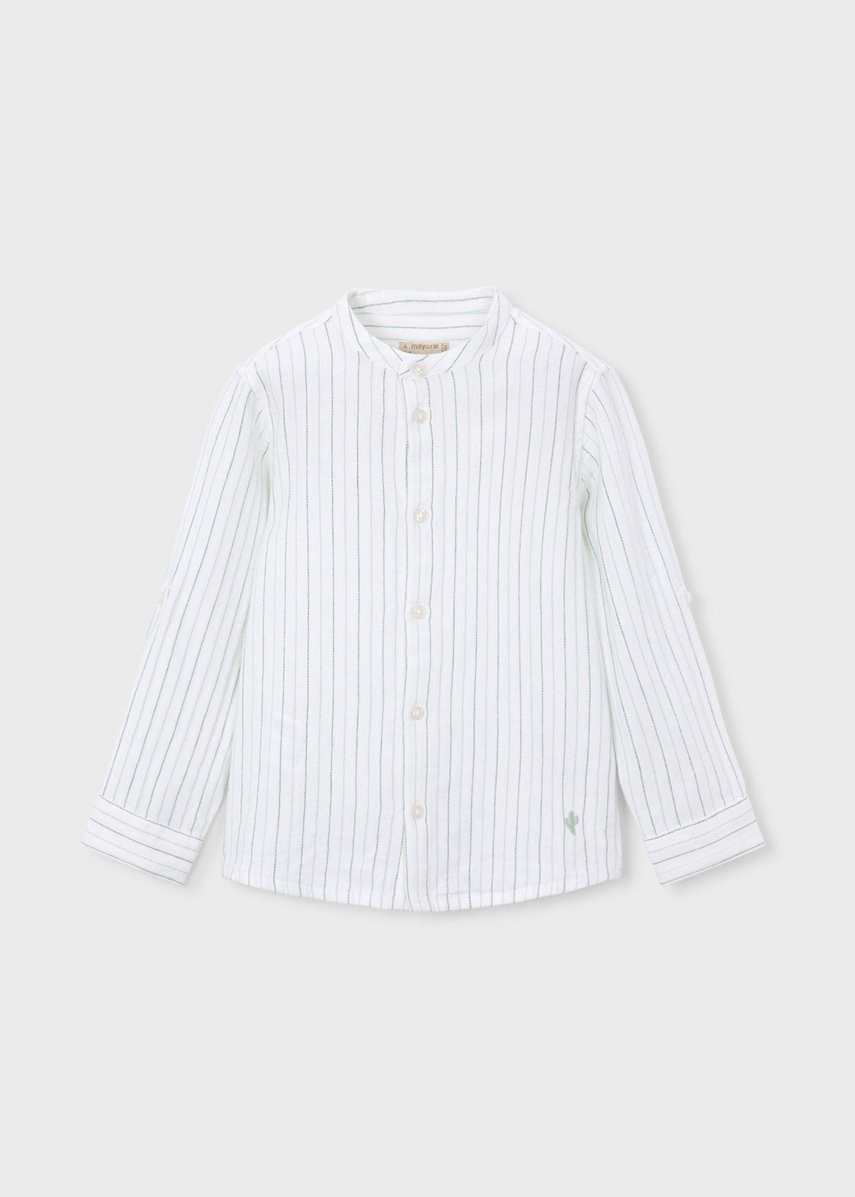 Boy's striped shirt with mandarin collar