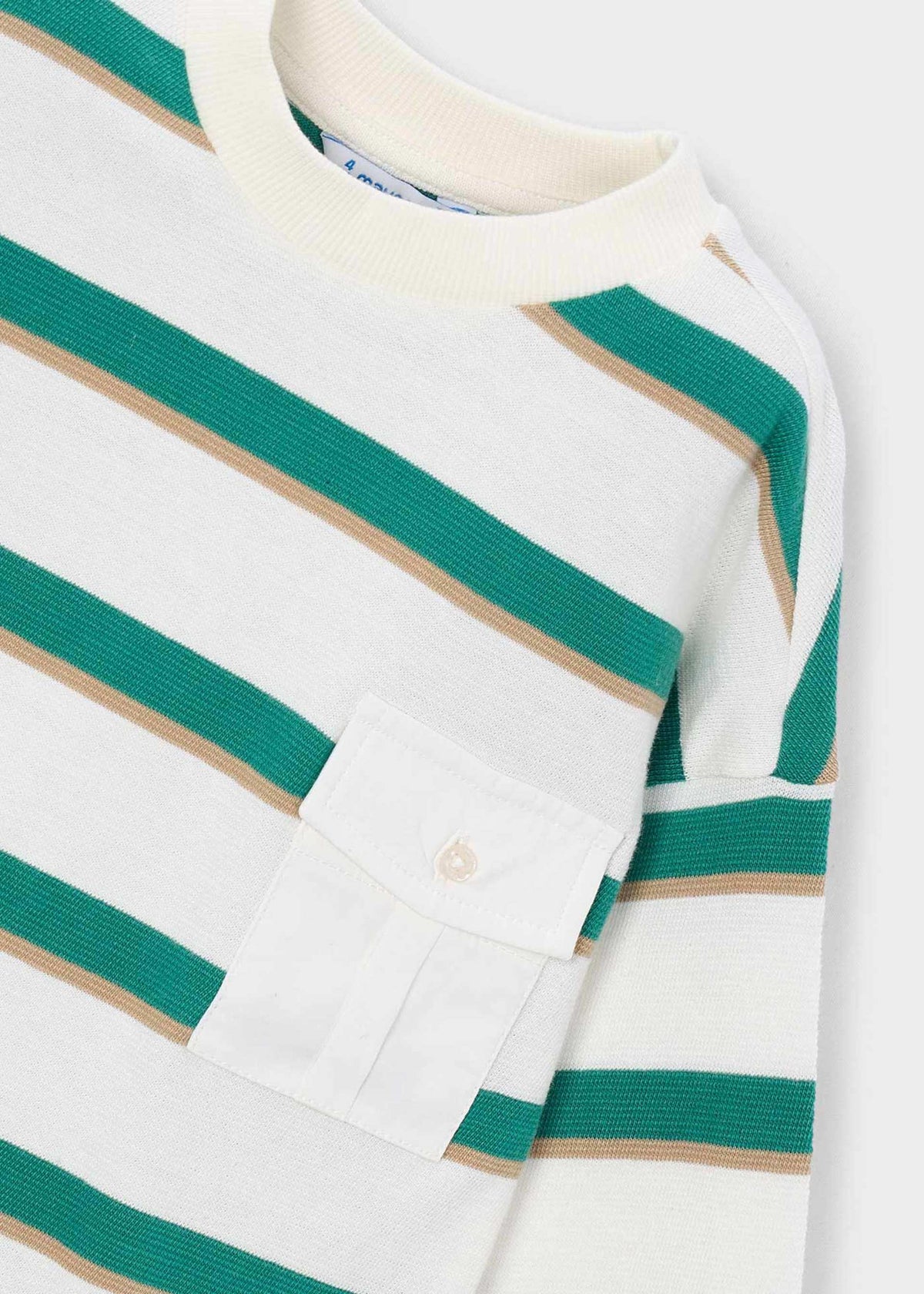 Boys' striped T-shirt with pocket