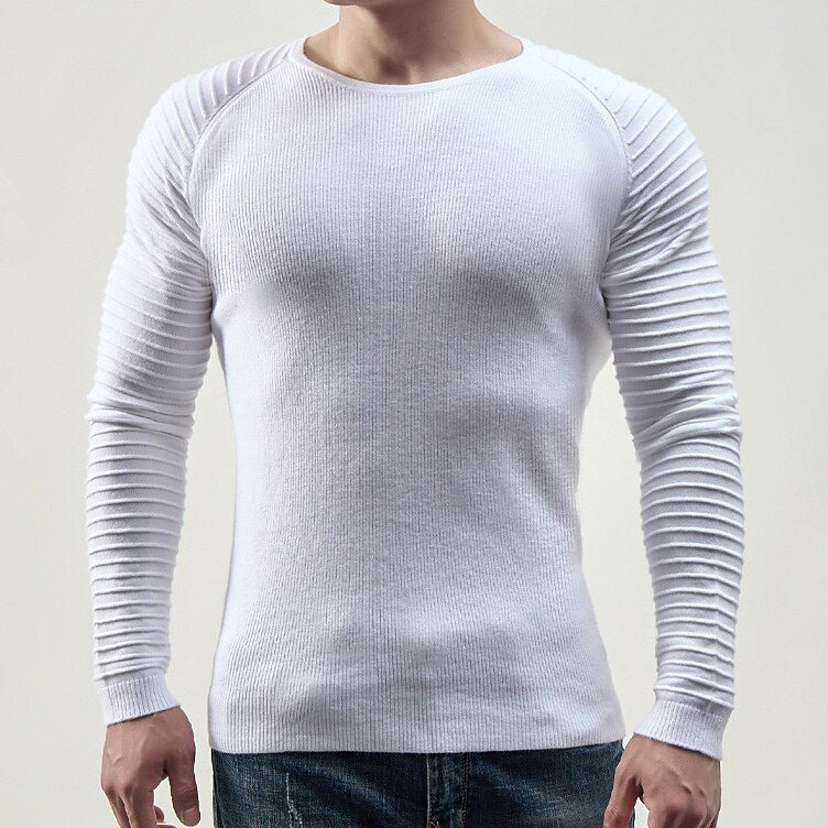 Herren Mode Lässiger Rundhals-Pullover mit Raglanärmeln